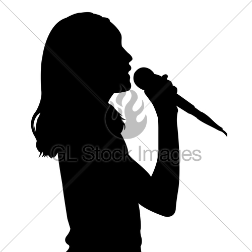 500x500 Girl Singing Silhouette Gl Stock Images