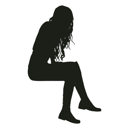 512x512 Woman Sitting Silhouette Sitting Silhouette