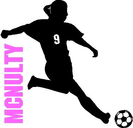 454x440 Soccer Girl With Custom Namenumber .wall Art