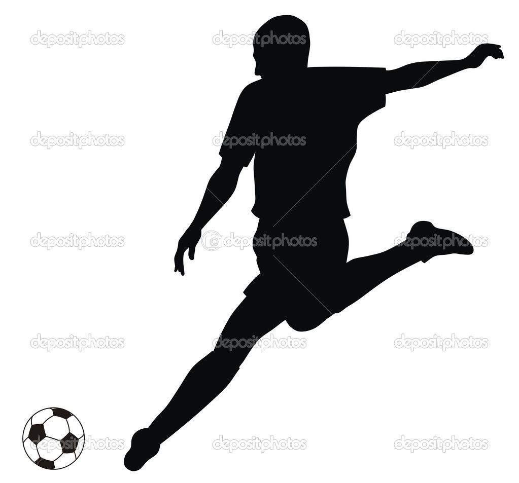 1023x953 Abstract Vectorillustratie Van Voetbal Speler Silhouet