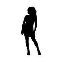 200x200 Shape Shapes Silhouette Silhouettes Cutout Cut Out Girl Girls