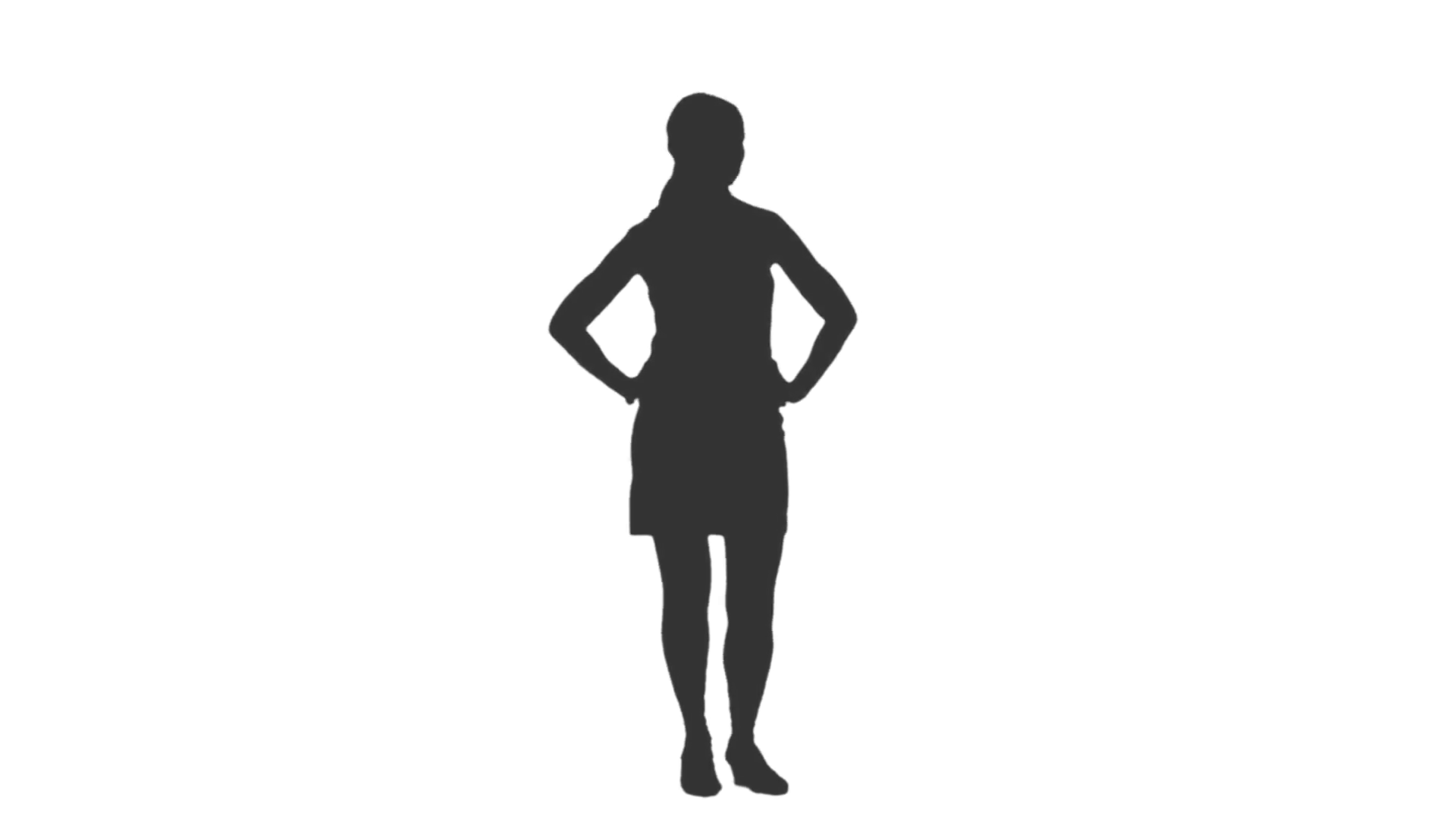 1920x1080 Silhouette Of A Girl Standing And Waiting Something. Full Hd