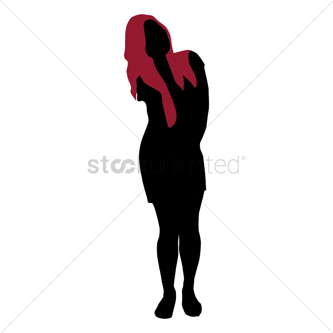 1300x1300 Silhouette Of Girl Standing Vector Image