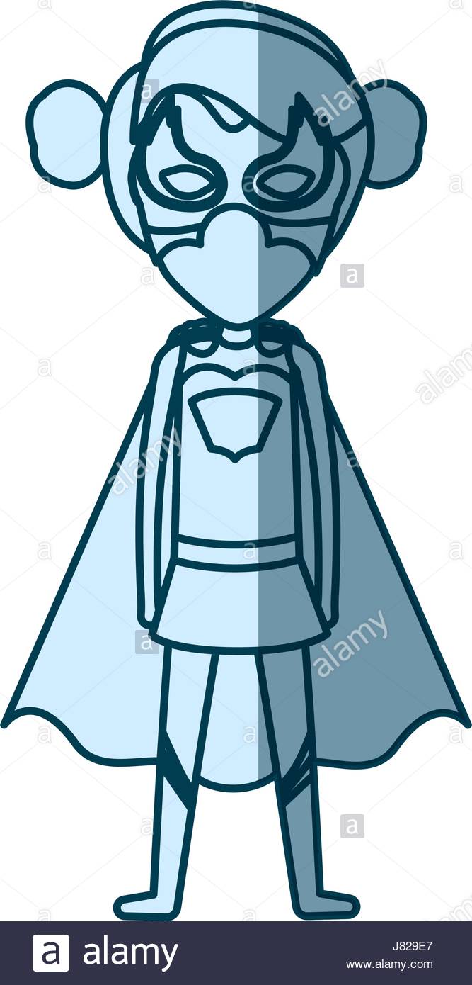 667x1390 Blue Silhouette With Standing Girl Superhero With Collected Hair