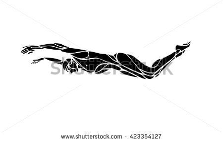 450x286 Butterfly Swimmer Silhouette. Sport Swimming Outline Bedrooms