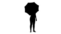 240x135 Video Boy With Umbrella In Hands. Silhouette. White Background