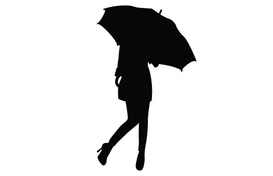 550x354 Girl Umbrella Silhouette Vector Clip Art, Silhouette And Girls