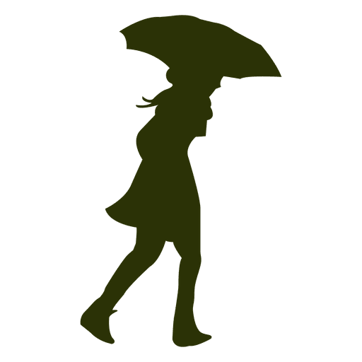 512x512 Girl Under Umbrella Silhouette