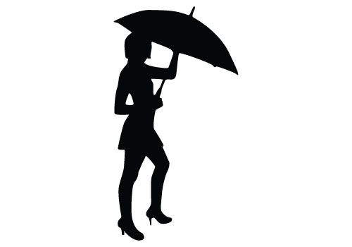 Girl Under Umbrella Silhouette at GetDrawings | Free download