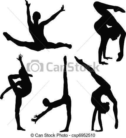 428x470 Illustration Of Gymnastics Girl Silhouette Collection Vector