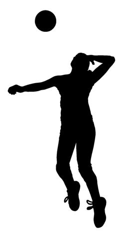 251x480 Volleyball Player Silhouette 4 Decal Sticker