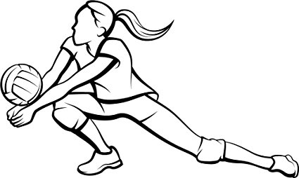 425x254 Girl Volleyball Player Silhouette Home Decal Vinyl