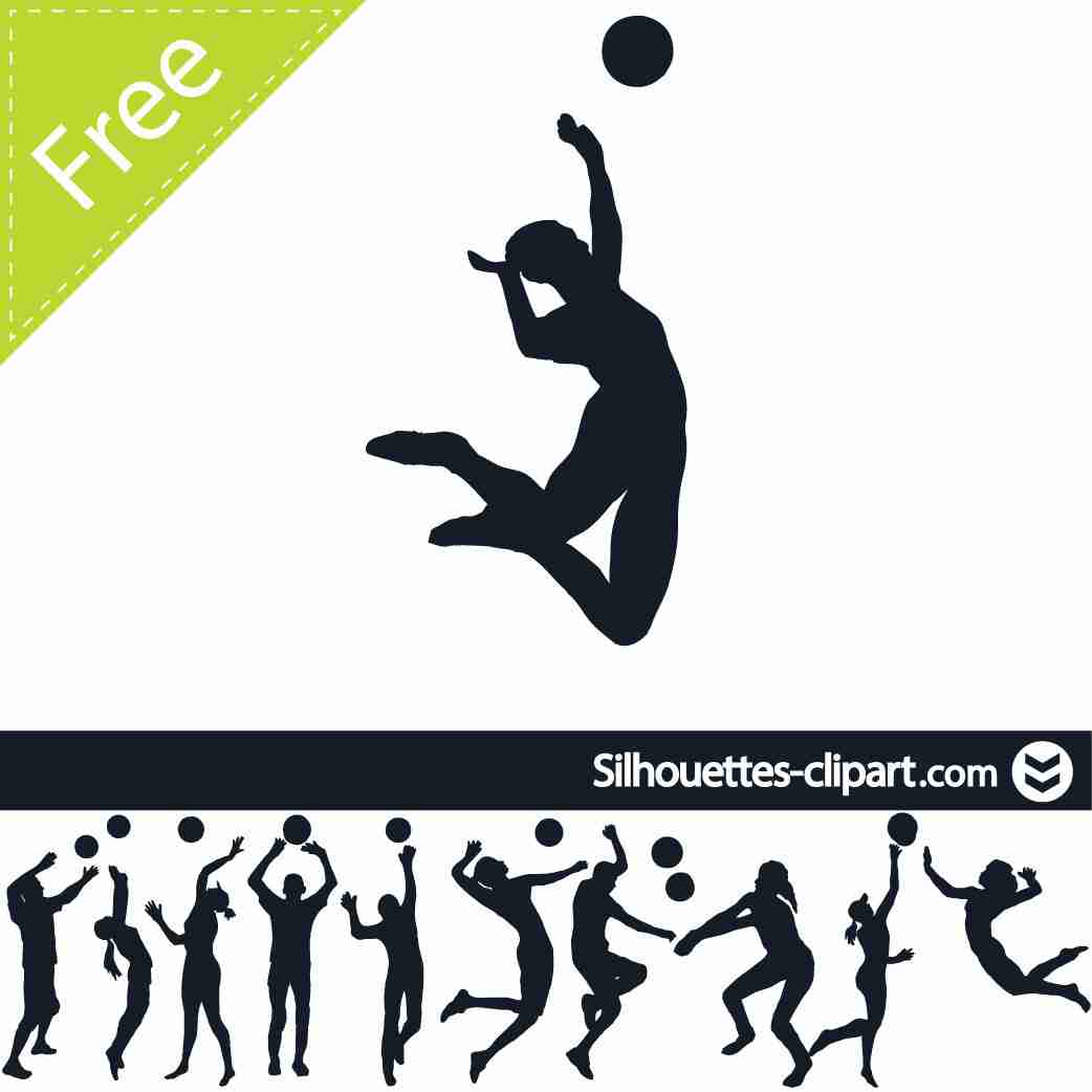 1042x1042 Free Clipart Girl Volleyball Player Clipground Lively Silhouette
