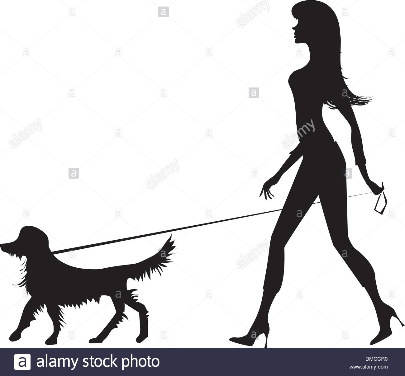 1300x1208 Silhouette Of A Girl And A Dog Stock Vector Art Amp Illustration