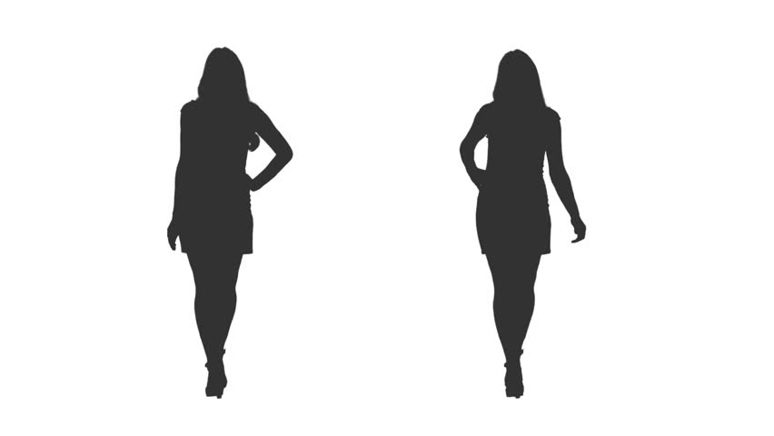 852x480 Girl Walking Silhouette Footage