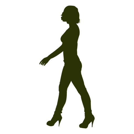 512x512 Fashion Girl Walking Silhouette 4