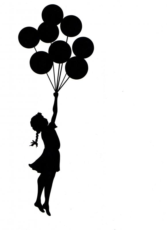 Girl With Balloons Silhouette at GetDrawings | Free download