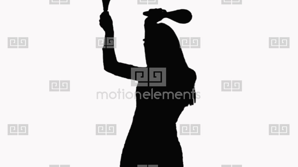 1024x576 Silhouette Of Girl With Long Hair, She Plays Musical Instruments