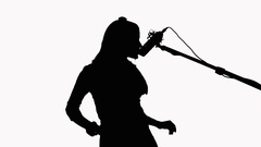 240x135 Silhouette Of A Girl Who Plays Maracas ~ Clip