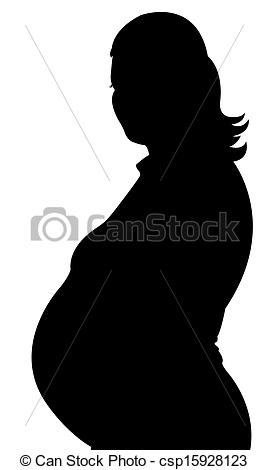 268x470 Silhouette Of A Pregnant Woman, Vector Stock Photo