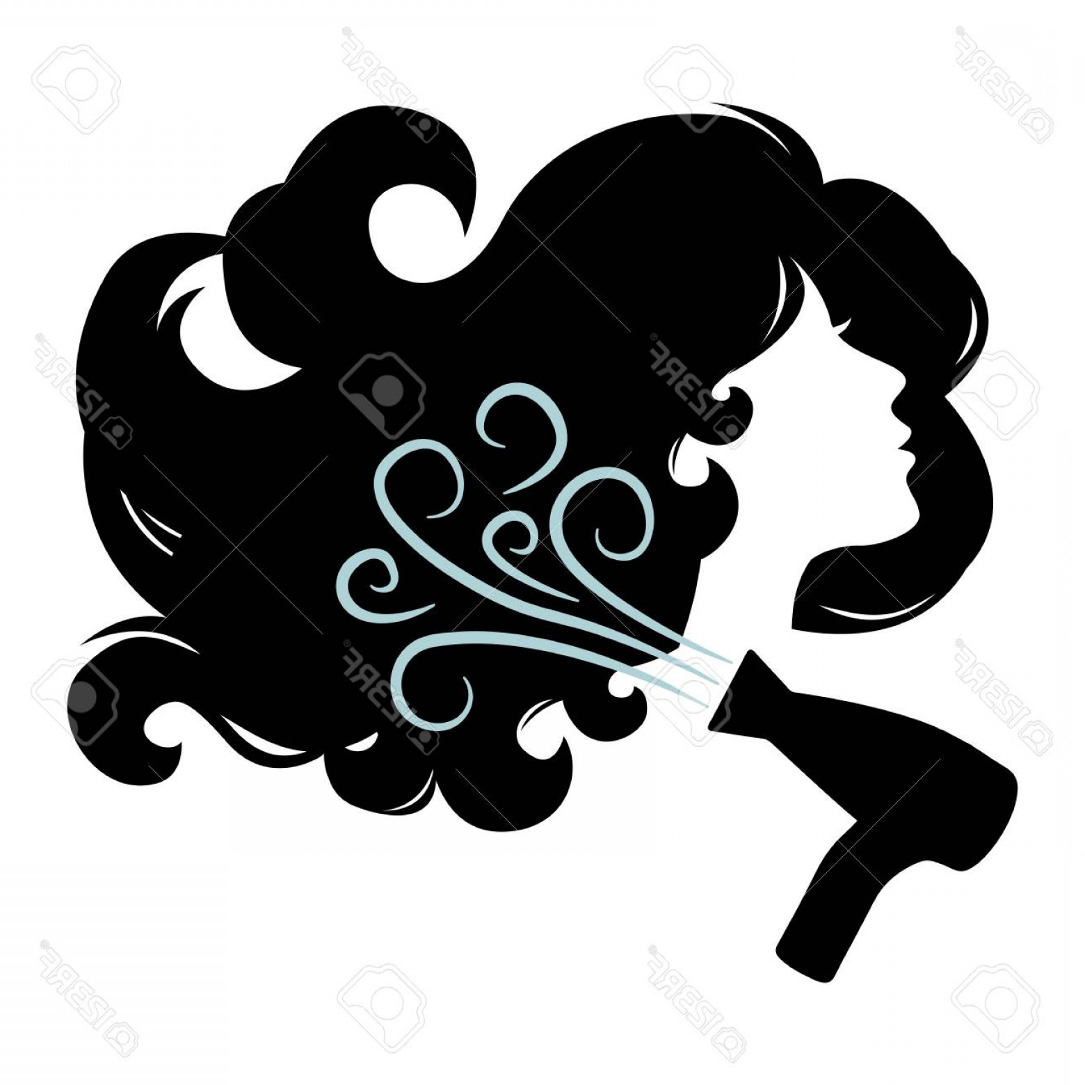 1560x1560 Woman Blowing Hair Silhouette Vector Lazttweet