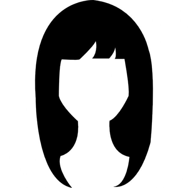 626x626 Woman Dark Long Hair Shape Icons Free Download