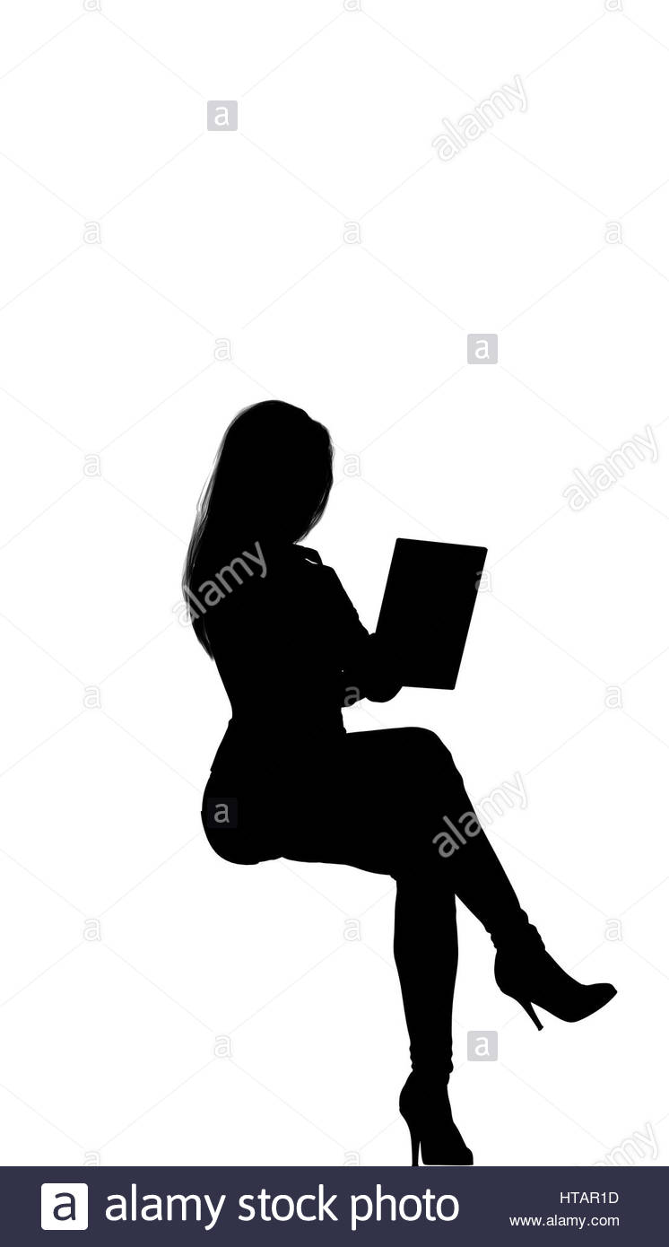 746x1390 Women Siting On The Rear Front Looking Her Tablet. Long Hair, Fit
