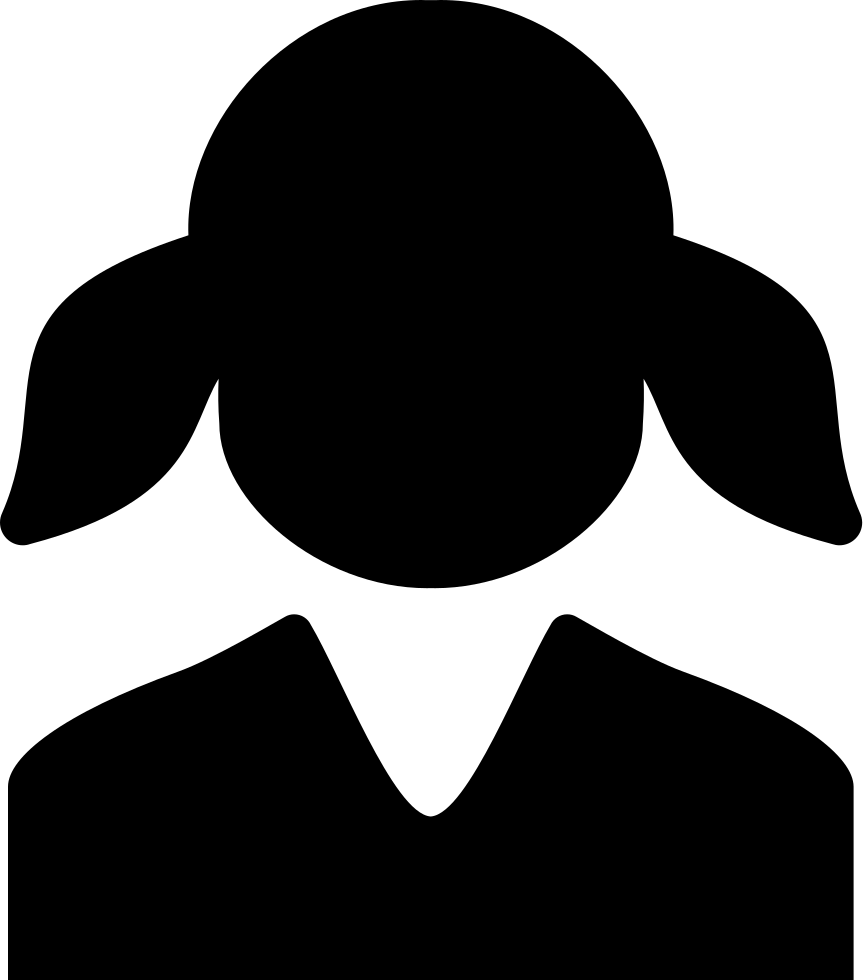 863x980 Girl With Two Ponytails Svg Png Icon Free Download ( 37798