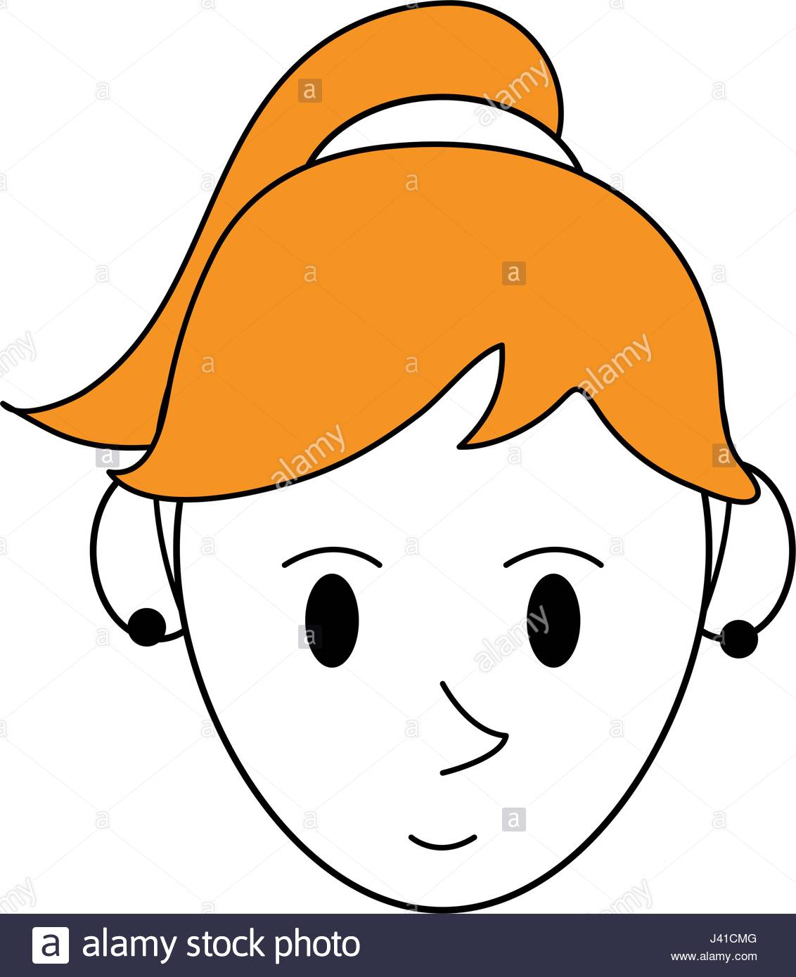 1132x1390 Color Silhouette Cartoon Face Woman With Ponytail Hairstyle