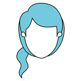 160x160 Silhouette Cartoon Front View Faceless Closeup Woman With Short
