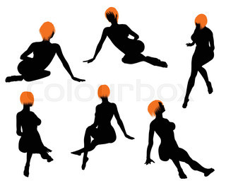 320x256 Woman Silhouette Stock Vector Colourbox