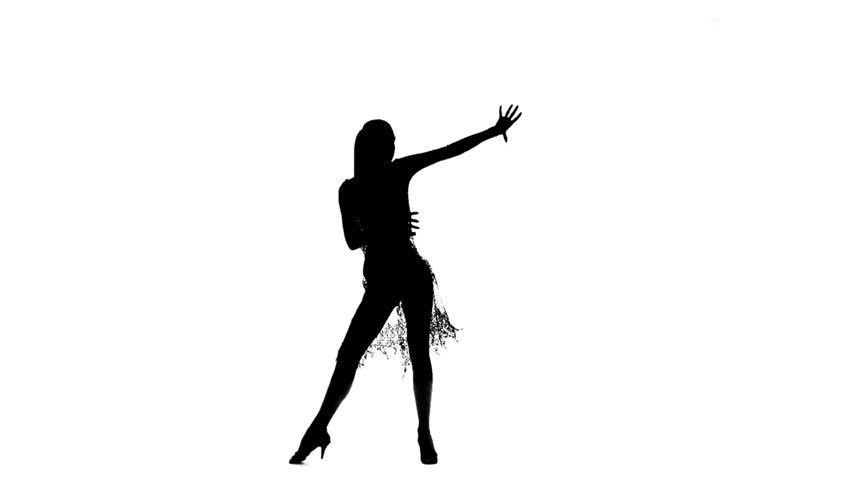852x480 Silhouette Of Girls Who Dances. Stock Footage Video 15037792