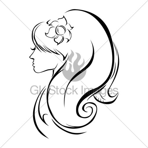 500x500 Beautiful Girl Silhouette Gl Stock Images