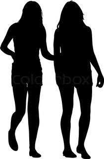 210x320 Silhouette Of Two Walking Girls Holding Hands