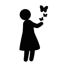 283x283 Girl With Butterflies Silhouette Silhouette Of Girl With Butterflies