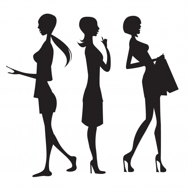626x626 Three Fashion Girls Silhouettes Vector Free Download