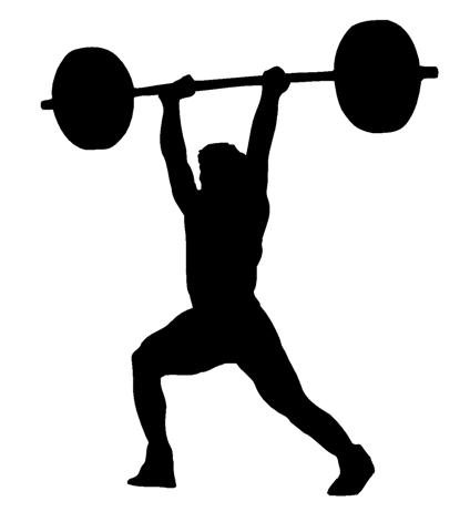 424x480 Silhouette Lifting Weights Clipart