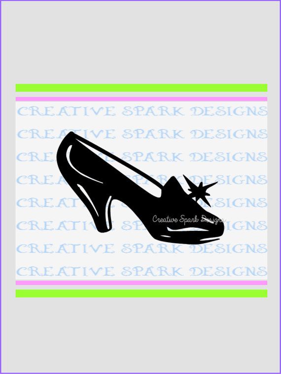 570x757 Cinderella's Glass Slipper Svg, Dxf, Png Download For Die Cutting