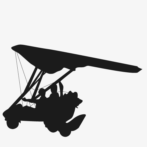 500x500 Paragliding Silhouette, Paragliding, Sketch, Vector Png Image