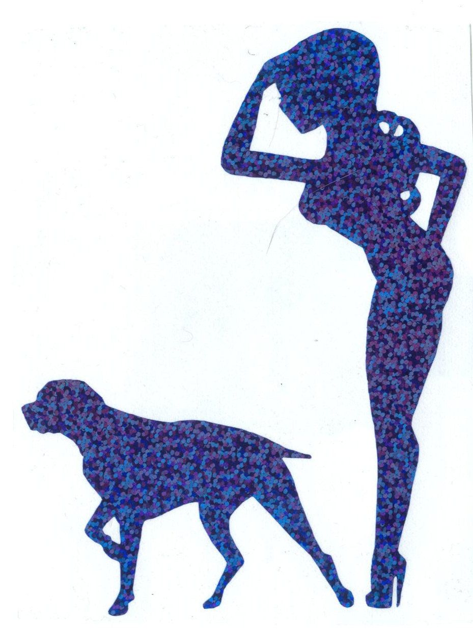 929x1261 German Shorthaired Pointer And Pin Up Silhouette, Green Glitter