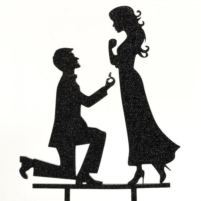 650x650 Glitter Engagement Proposal Bride Amp Groom Acrylic Wedding Cake