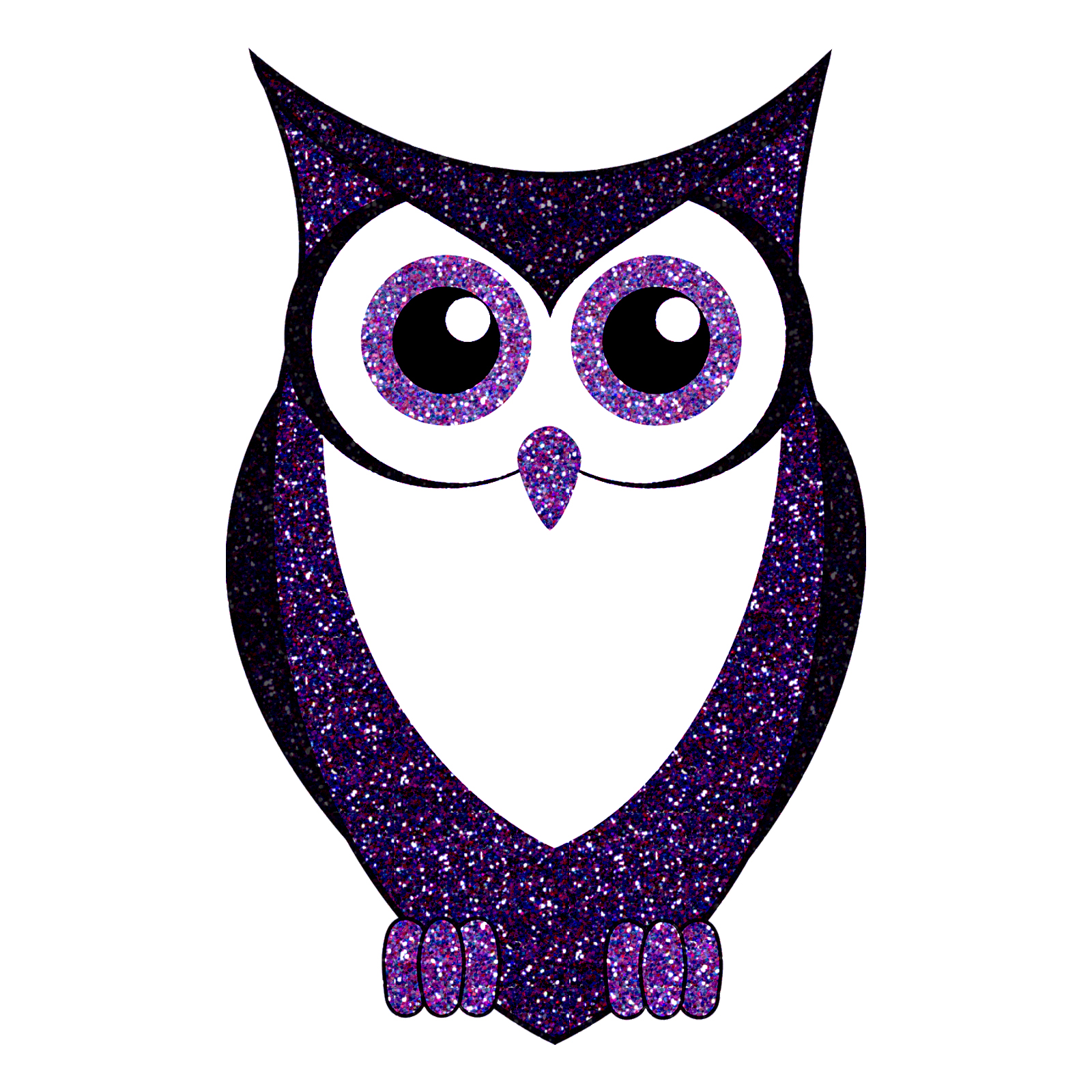1600x1600 Glitter Owl Purple Blue Silhouette Animal Sticker 5