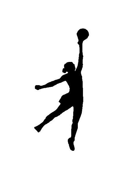 416x600 Netball Girl Shooting Silhouette Decal Car Sticker Ebay
