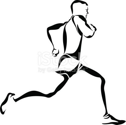 415x413 Vector Illustration Of A Track Runner. Global Black Used For Easy