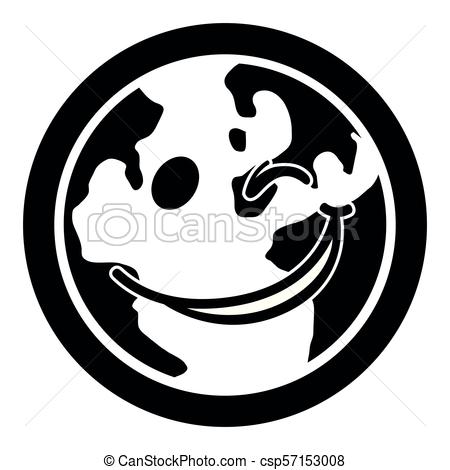 450x470 Isolated Happy Globe Silhouette. Vector Illustration Design Vector