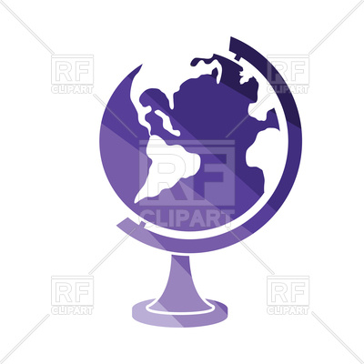 400x400 Flat Color Design Of Globe Icon Royalty Free Vector Clip Art Image