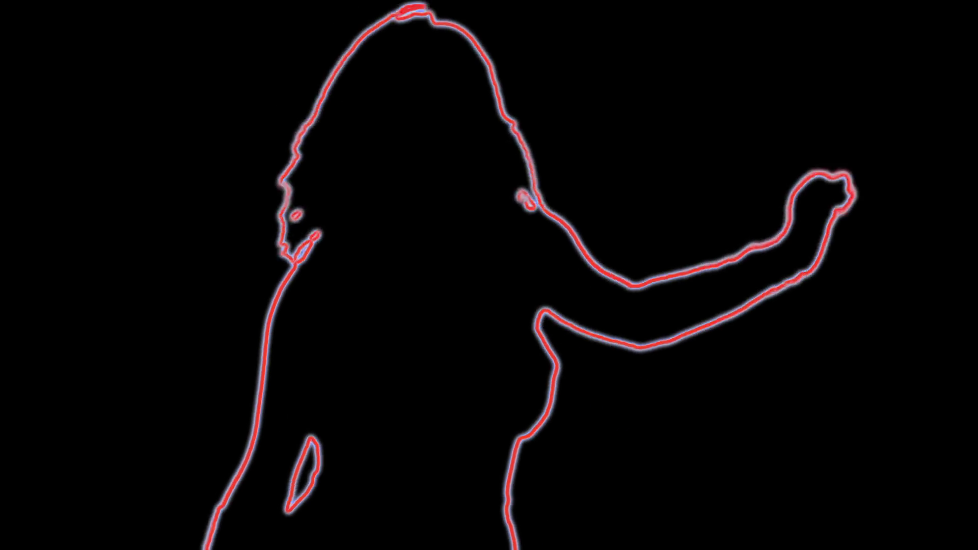 1920x1080 Gogo Girl Dancer Silhouette Outlined In Red Color Of Neon Glow 18