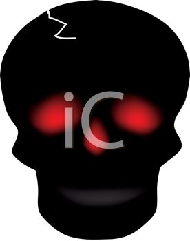 276x350 Picture Of A Silhouette Of A Skull With Glowing Red Eyes And Nose