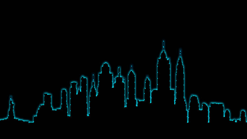 852x480 Silhouette New York Diso Glowing Stock Footage Video 8886934