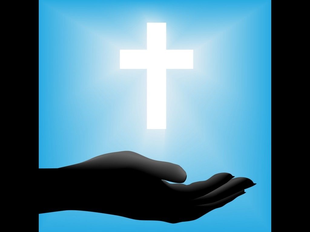 1024x768 Photos Christian Cross Radiant Glowing White Cross On A Blue